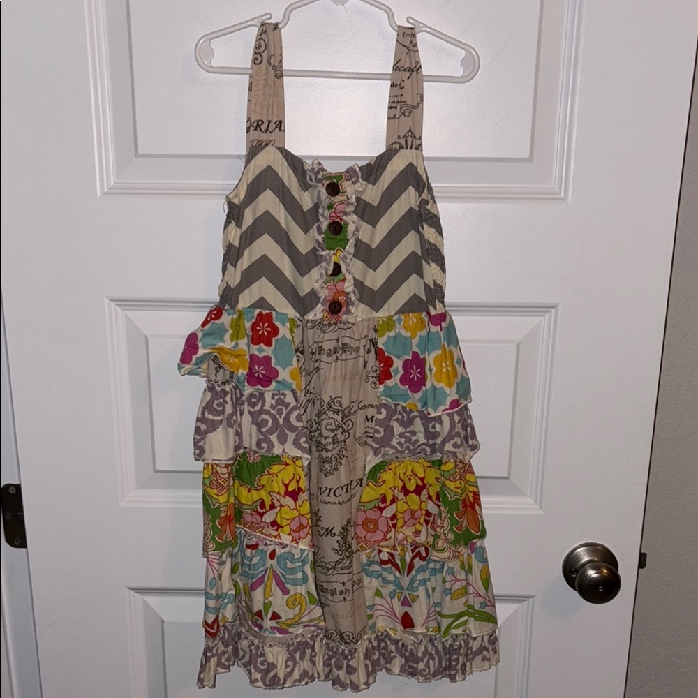 Colorful Kids Dress with Floral Patterns (With Headband)